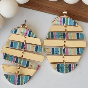 Woven Geometric earrings 
NWT